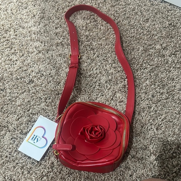 Handbags - NEW Red Floral Crossbody Bag by